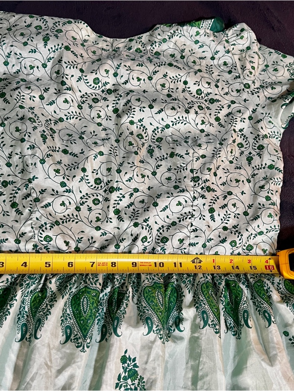 Vintage Wms Handmade Silk Satin Floral Paisley Pleated Festival Maxi Dress L - Picture 12 of 14